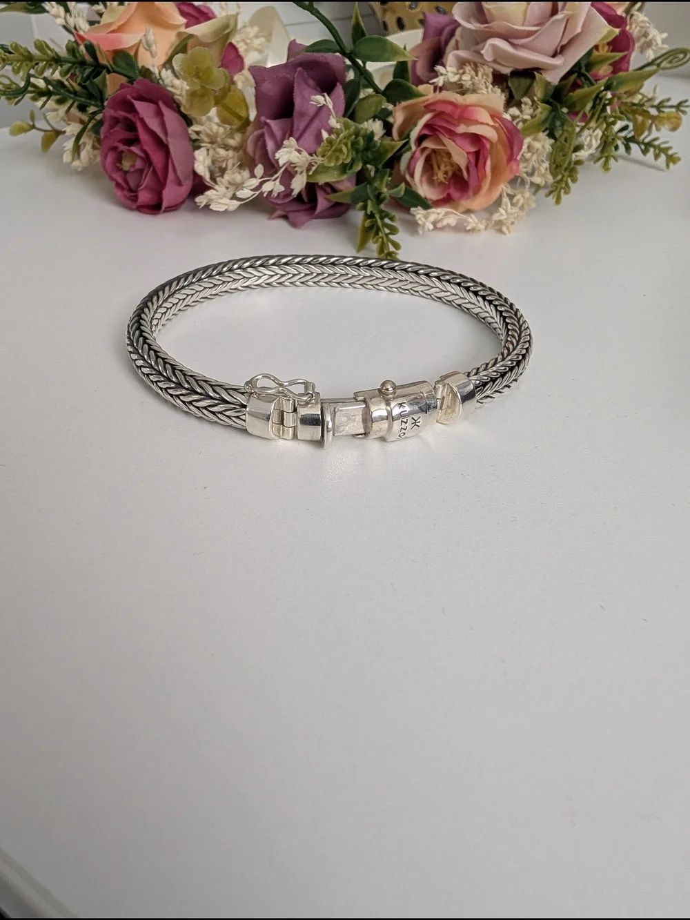 .925 Solid Sterling Silver Woven Byzantine Bracelet Unique One Of A Kind